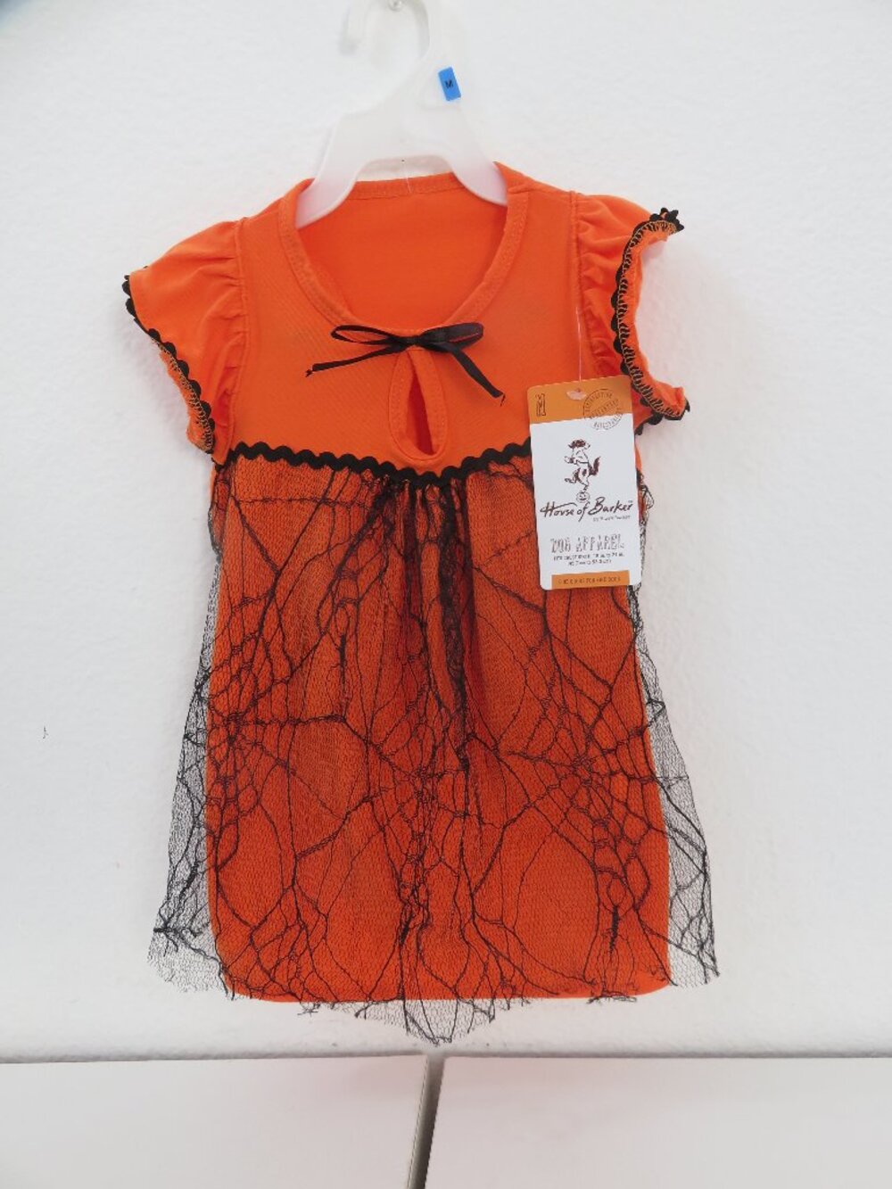 (#144) House of Barker Orange/Black DOG Apparel DRESS